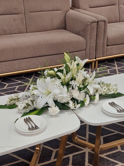 Ivory Horizon™ | Long White Floral Centerpiece