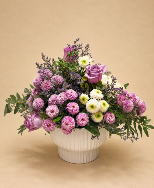 Lavender Muse™ – Lavender Rose Vase Arrangement