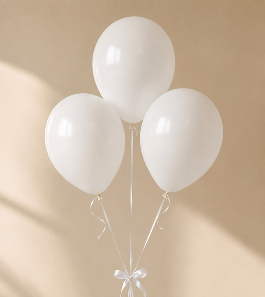 Set of 3 Balloons - White