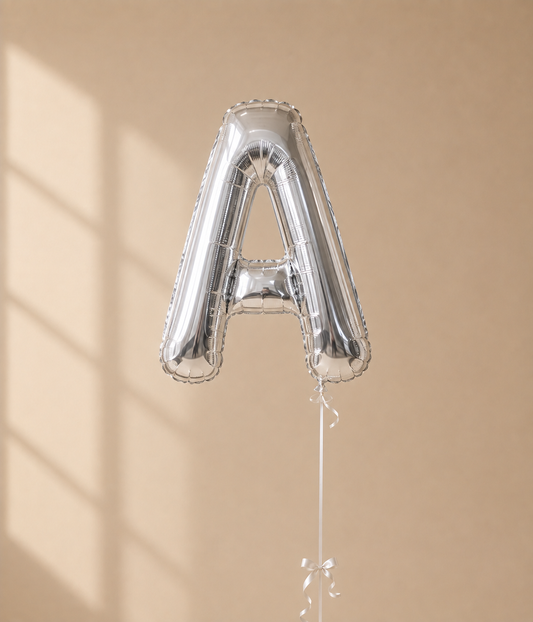 Silver Letter Foil Balloon – Any Letter