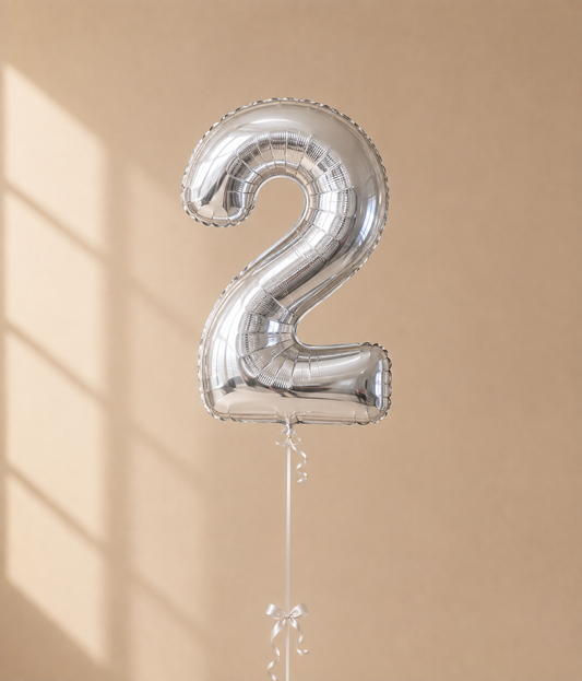 Silver Number Foil Balloon – Any Number